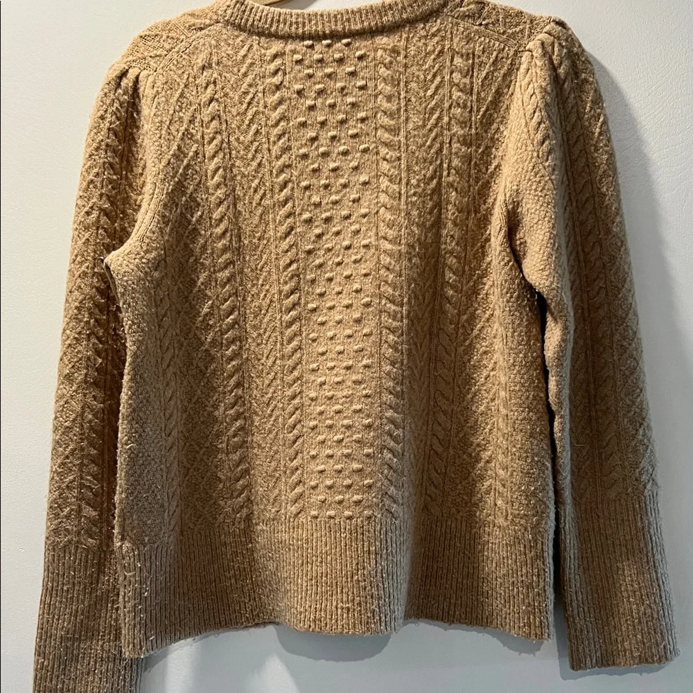 J. Crew Camel Cable Knit wool blend Sweater S - Picture 5 of 9